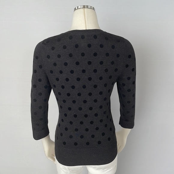 WHBM Gray Polka dot Cadigan Size Small - Picture 7 of 9